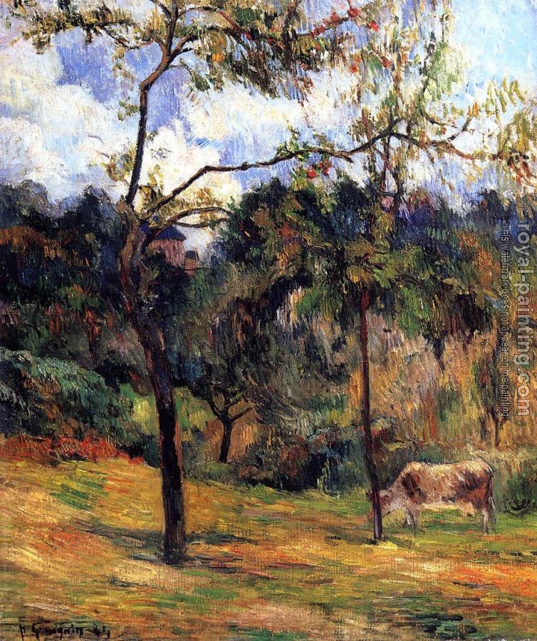 Paul Gauguin : Cow in a Meadow, Rouen